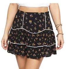 Closure Type: Side Zipper Rise: At Waist Fiber Content: 55% Viscose, 45% Rayon Skirt Length: Short Length Care: Hand Wash Country Of Origin: Imported B21-07 Rayon Skirt, Forever 21 Skirts, Flared Skirt, 21 Dresses, Flare Skirt, Skirt Length, Floral Skirt, Side Zipper, Forever 21