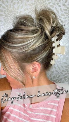 Ashley Erickson, Messy Bun For Short Hair, Fine Hair Tips, Short Hair Up, Hair Bun Tutorial, Easy Hair Updos, Clip Hairstyles, Hairdos For Short Hair, Easy Hair