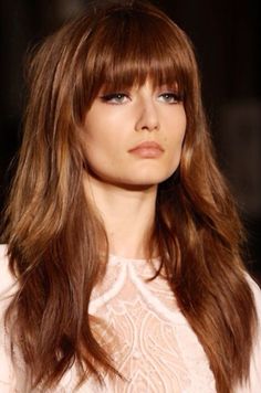 12 Pretty Long Layered Hairstyles With Bangs - Pretty Designs Layered Hair With Bangs, Caramel Hair, 2015 Hairstyles, Fringe Hairstyles, Long Brown Hair, Auburn Hair, Long Layered Hair, Hair Envy, Great Hair