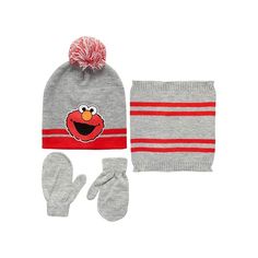 Hat is made of durable acrylic knit exterior and a soft micro-fleece inside lining for comfort and warmth featuring a bright color yarn pom for a fun look. Acrylic mittens feature a character gripper print pattern design. Print Pattern Design, Elmo Sesame Street, Kids Winter Hats, Winter Mittens, Print Design Pattern, Toddler Age, A Character, Yarn Colors, Lining Fabric