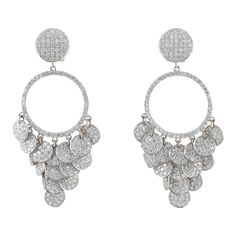 8.80 carats of F-G color VS clarity round brilliant cut diamonds set in 18k white gold. These earrings have beautiful movement! Diamond Ball Earrings, Diamond Ball, Pearl Chandelier Earrings, Diamond Chandelier Earrings, Diamond Chandelier, Gold Chandelier Earrings, Earrings Chandelier, Luxury Earrings, Ball Earrings