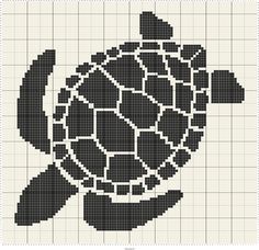 a cross stitch pattern with a turtle on it