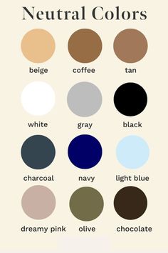 the color chart for neutral colors