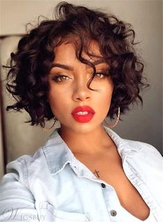 Kręcony Bob, Black Haircut Styles, Trendy We Fryzurach, Shot Hair, Hairstyle Short, Women Wigs, Short Haircut Styles, Curly Bob Hairstyles, Hair Images