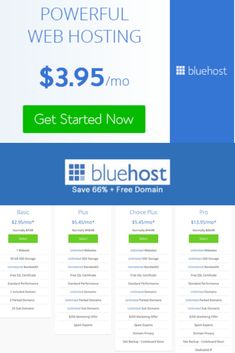 the bluehost web hosting page