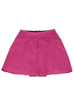 Current Boutique-Max Mara - Pink Flared Skirt Sz 4 Pink Skirted Skort With Pockets, Spring Skirted Shorts With Pleated Hem, Pink Mini-length Bottoms With Pockets, Pink Mini Length Bottoms With Pockets, Pink Pleated Casual Shorts, Summer Mini Pleated Skirt With Pockets, Casual Pink Pleated Shorts, Pink Fitted Mini Skirt With Pockets, Pleated Mini Shorts For Day Out