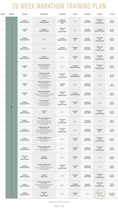 the 20 week marathon training plan