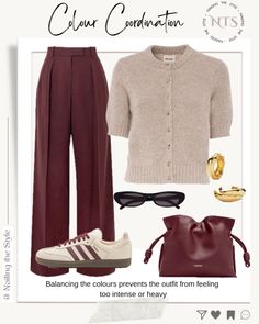 Fall in love with burgundy Shein Fall Outfits, Burgundy Dress Outfit, Colour Coordination, Look Expensive On A Budget, Outfits Con Jeans, Modest Casual Outfits, How To Look Expensive, Outfit Retro, Burgundy Outfit