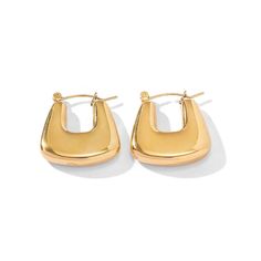 Make a statement with our 18K Hollow Geometric Hoops! Trendy and versatile, these lightweight earrings are perfect for any occasion. Crafted from stainless steel and finished in 18K gold for a chic and stylish look. Hypoallergenic, so you can wear them comfortably all day long! Measures 21MM Hollow Earrings, Geometric Hoop Earrings, Chunky Hoop Earrings, Chunky Earrings, Chain Anklet, Small Earrings, Stainless Steel Earrings, Huggies Earrings, Haiti