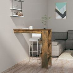 This modern wall bar table is distinguished by a simple yet stylish style. It is perfectly suitable to enjoy a drink with your friends or family. Stable construction: construction of this bar table ensures its sturdiness, durability and long-lasting service.Storage function: Equipped with 2 storage compartments, this standing table provides ample space for you to put bottles of wine or other items on.Easy to material: Made of engineered wood, bar table is easy-to-. Warning:In order to overturnin Wall Bar Table, Dinner Tables Furniture, Wall Mounted Bar, Bar Dining Table, Standing Table, Home Bar Furniture, Table Haute, Legal Documents, Mode Design