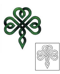 the celtic knot symbol is shown in black and white, as well as an image of a