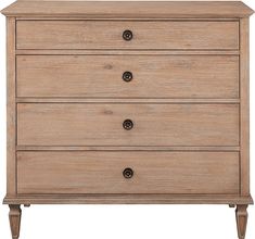 a wooden dresser with three drawers