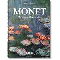 a book with water lilies on it and the words monet in front of it