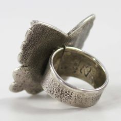 Tufa Cast Sterling Silver Butterfly Ring.Ring Size: 91.25” Setting Width, 1.375” Setting Height.375” Band Width Wax Jewelry, Lost Wax Jewelry, Silver Butterfly Ring, Tufa Casting, Butterfly Ring, Silver Butterfly, Lost Wax, Ring Ring, Wax