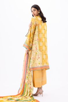 Kiyara – Sania Maskatiya International Yellow Anarkali Palazzo Set With Printed Motifs, Yellow Silk Set For Summer, Traditional Summer Salwar Kameez With Printed Border, Yellow Printed Mulmul Palazzo Set, Yellow Mulmul Palazzo Set With Printed Motifs, Bohemian Yellow Palazzo Set With Printed Motifs, Yellow Bohemian Palazzo Set With Printed Motifs, Silk Summer Sets With Printed Motifs, Yellow Silk Sets With Printed Motifs