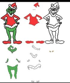 an image of two green and red cartoon characters