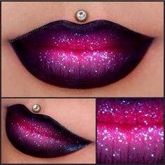 Gorgeous Lip Art Makeup, Pose Portrait, Sugarpill Cosmetics, Purple Lipstick, Ombre Lips, Lipstick Art, Smink Inspiration, Lips Makeup, Glitter Lips