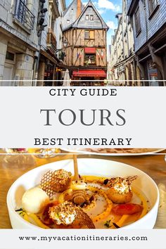 the city guide for tours in france with text overlay