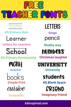 FREE TEACHER FONTS FOR CRICUT Teacher Cricut, Kindergarten Classroom Organization, Fonts For Cricut, Teachers Room