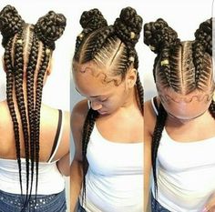 ♚❁Pinterest: Joniwhite219 Natural Hair Braid Styles, Cornrow Styles, Kid Braid Styles, Black Children, Hair Braid