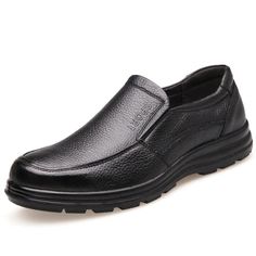 Genuine Leather Shoes Men Flats Fashion Men Casual Shoes – ingodeal Black Outdoor Loafers With Round Toe, Outdoor Black Loafers With Round Toe, Black Round Toe Loafers For Outdoor, Business Leather Slip-on Shoes For Winter, Black Leather Loafers For Winter, Black Leather Winter Loafers, Casual Business Loafers For Winter, Leather Business Loafers For Winter, Winter Business Leather Loafers