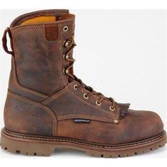 Carolina Men's 28 Series 8" Waterproof Grizzly EH Work Boot - Brown - CA8028 On Sale Now! This Item Ships FREE! Gear up for the demands of the workday in this rugged, well-equipped men's 8" waterproof work boot with removable kiltie. Featuring our waterproof SCUBALINER™ to help keep feet dry, this tough-performing boot features a highly durable 90-degree heel with rubber lug outsole and a tough steel shank for extra durability and support. Kharthoum Cigar Leather Upper Waterproof SCUBALINER™ Mes Brown Work Boots, Boots Outfit Men, Composite Toe Work Boots, Boot Fashion, Mens Fashion Work, Boating Outfit, Mens Trendy Outfits, Work Gear, Work Boots Men