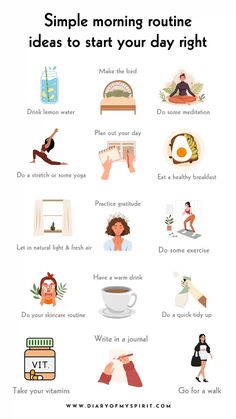 A Healthy Morning Routine, Change Habits Daily Routines, Healthy Productive Daily Routine, Daily Routine Inspiration, Best Routine Life, Good Morning Habits Healthy, Daily Productive Habits, Simple Routine Life, How To Make Your Morning Better