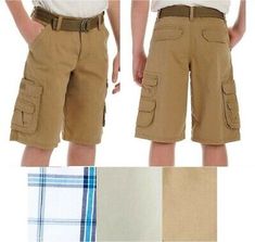 LEE Boys Wyoming Belted Cargo Shorts Loose fit size 10 12 14H NEW  | eBay Childrens Fashion Boys, Lee Dungarees, Boys Belt, Boys Cargo Shorts, Comfort Gray, Twill Shorts, Jean Top, Khaki Shorts, Slim Fit Pants