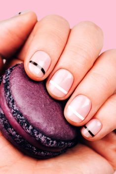 Nail artists explain what the floating French manicure is, and how to do a floating French manicure at home. #nails #frenchmanicure #naildesign #floatingfrench French Manicure At Home, At Home Nails, Home Nails, Modern Nails, Manicure At Home, Real Simple