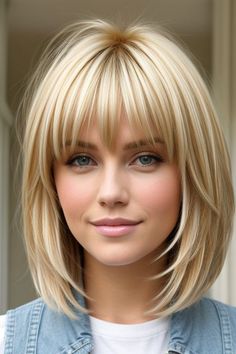 29  Shag Haircuts Blonde 10 Bouncy Layered Hair, Medium Length Haircut With Layers Bangs, Haircuts For Blonde Hair, Medium Choppy Hair, Hair Dye Color Ideas, Haircuts Blonde, Shag Haircuts