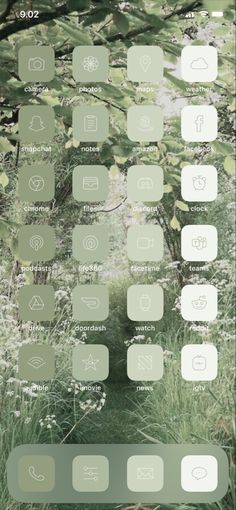 an iphone screen showing the settings and icons for different types of things in the forest