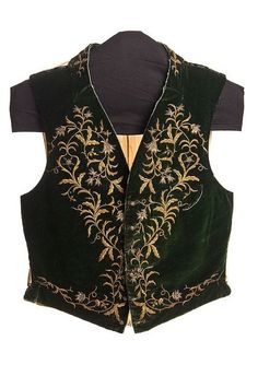 1830s Fashion, Velvet Vest, Regency Fashion, Period Outfit, Antique Clothing, Thread Embroidery, Gold Embroidery, Historical Costume