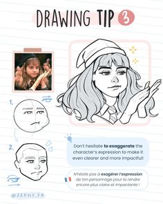 How To Exaggerate Art, Squish And Stretch Drawing, Stylized Portrait Tutorial, Thumbnailing Sketches, Character Expression Sheet Reference, Character Drawing Tips, Beginner Art Tips, Character Design Practice, How To Draw Asian People