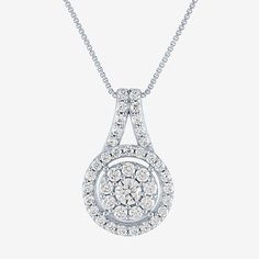 Features: Certified Diamonds, Quick ShipDiamond Clarity: Si1-I1Jewelry Closure: Spring Ring ClaspSetting: ProngStone Cut: RoundDiamond Color: G-IMetal Color: WhiteChain Length: 18 InchPendant Length: 19mmPendant Width: 10.5mmRounded Carat Weight: 3/4 Ct. T.w.Chain Construction: BoxCare: Wipe CleanStone Type: 41 Lab Grown DiamondAuthenticity: Lab Grown DiamondBirthstone: April BirthstoneMetal: 10k White GoldNecklace Type: Pendant Necklaces, Halo Necklaces, Multi-Diamond NecklacesCountry of Origin Classic White Diamond Round Necklace, White Round Diamond Necklace With Accents, Classic White Round Diamond Necklace, Fine Jewelry White Round Necklace, White Diamond Necklace With Round Pendant Accents, White Diamond Pendant Necklace With Halo Setting, White Sterling Silver Necklace With Halo Setting, White Round Diamond Cut Necklace, White Necklace With Halo Setting As Gift