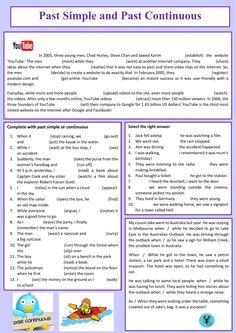 the past simple and past continuous tense worksheet for kids to practice english speaking