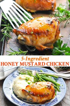 the cover of 5 ingredient honey mustard chicken