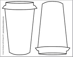 a paper cup with an empty lid and the bottom half cut out to look like it is