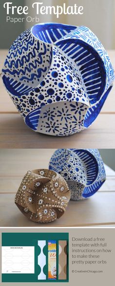 three bowls with different patterns and designs on them