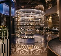 Instagram Cosmetic Store Design, Bookshelf Light, Wine Library, Wine Bar Design, Wine Walls, Asia Restaurant, Rich Interior, Bar Lounge Design, Liquor Storage