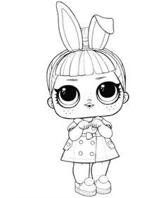 the lol doll with big eyes and bunny ears is standing in front of a white background