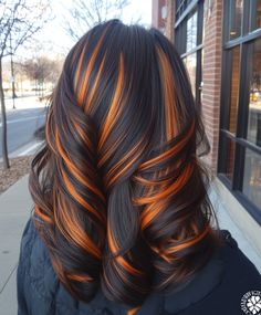 Fall Color Highlights For Black Women, Cooper Highlights On Black Hair, Cooper Highlights On Brown Hair, Copper Highlights On Black Hair, Fall Hair Colors Copper, Brown Auburn Hair, Highlights On Black Hair, Bohemian Locs, Highlight Ideas