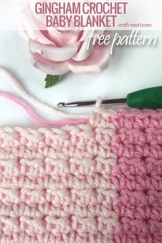 gingham crochet baby blanket Easy Crochet Blanket, Crochet Easy, Baby Afghan Crochet