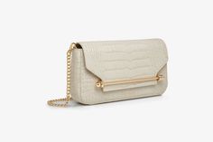 Strathberry - East/West Omni - Cream | Strathberry Evening Look, Bags And Shoes, East West, Embossed Leather, Chain Strap, New Style, Vanilla, Things To Wear, Shoes Accessories