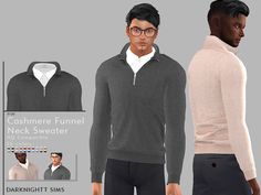 an image of a male model wearing a sweater and pants for the game darknight sims