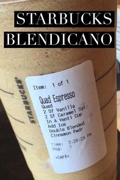 starbucks coffee with the words starbucks starbucks blend on it and an image of a receipt