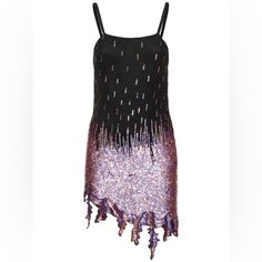 Giuseppe Di Morabito Embellished Viscose Mini Dress. Never Worn. Size 6 Purple Contrast Sequin Mini Dress For Night Out, Sleeveless Purple Sequin Dress With Contrast Sequin, Purple Sleeveless Sequin Dress With Contrast Sequin, Purple Contrast Sequin Sleeveless Dress, Purple Sleeveless Dress With Contrast Sequin, Glamorous Purple Sequin Evening Dress, Purple Contrast Sequin Evening Dress, Purple Sequin Dress With Contrast Sequin For Evening, Purple Sequined Mini Dress For Formal Occasions