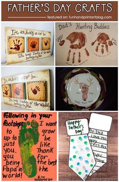 father's day crafts for kids including handprints, footprints and other items