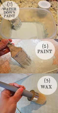 the steps to painting a glass vase with white paint