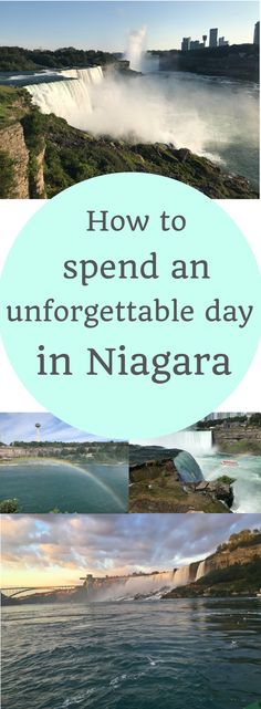 niagara falls with text overlay how to spend an unforgettable day in niagara