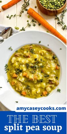 the best split pea soup with carrots and peas